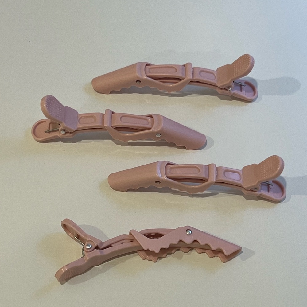Set of Pink Alligator Hair Clips